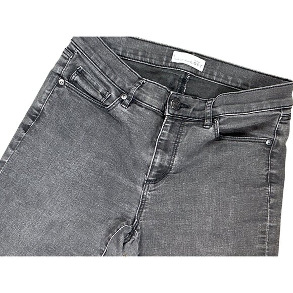 LOFT Mid-Rise Modern Skinny Jeans in Faded Black Wash Size 28/6 - Picture 4 of 5
